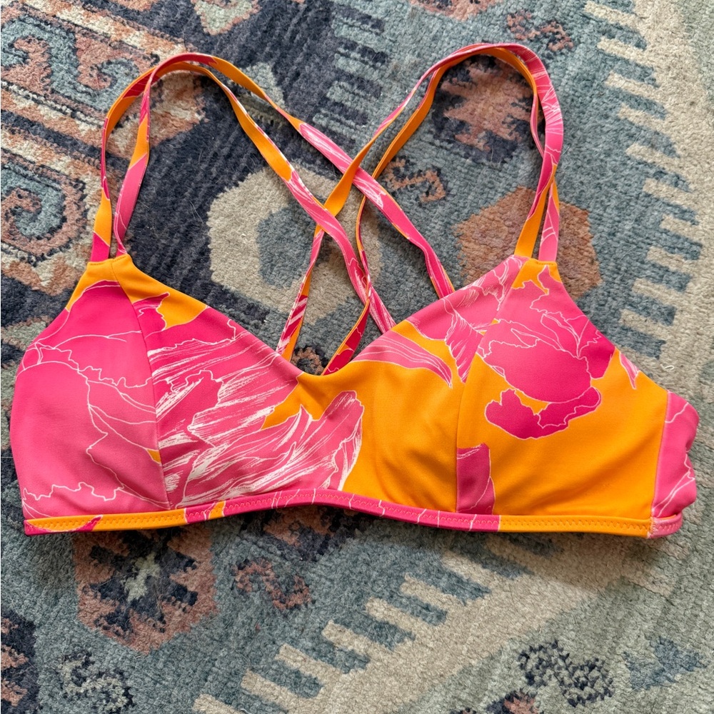 Athleta Pink and Orange Bikini Top